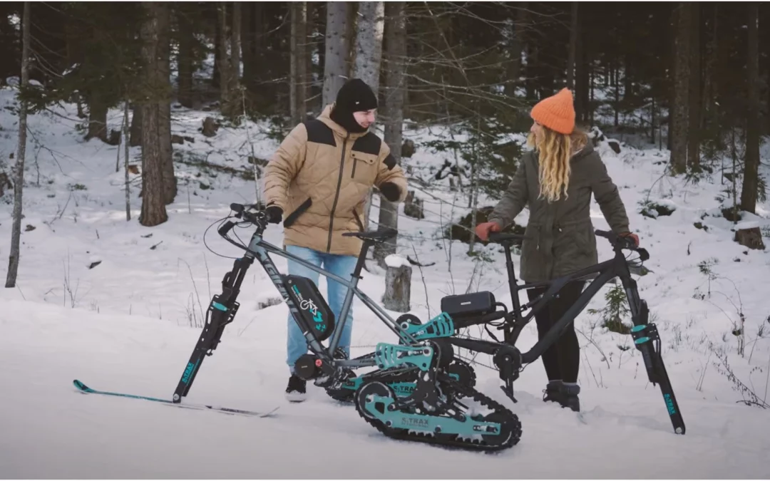 S-Trax: Umbausatz verwandelt herkömmliche E-Bikes und Fahrräder in winterliche Schneemobile