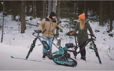 S-Trax: Umbausatz verwandelt herkömmliche E-Bikes und Fahrräder in winterliche Schneemobile